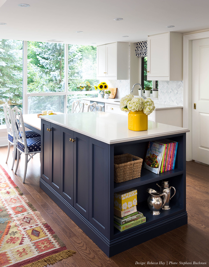 Condo Kitchen, Blue Kitchen Island